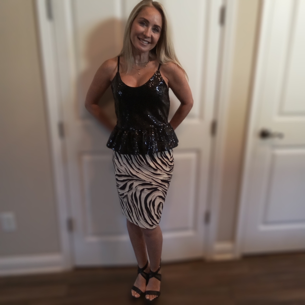 Loft animal print pencil skirt